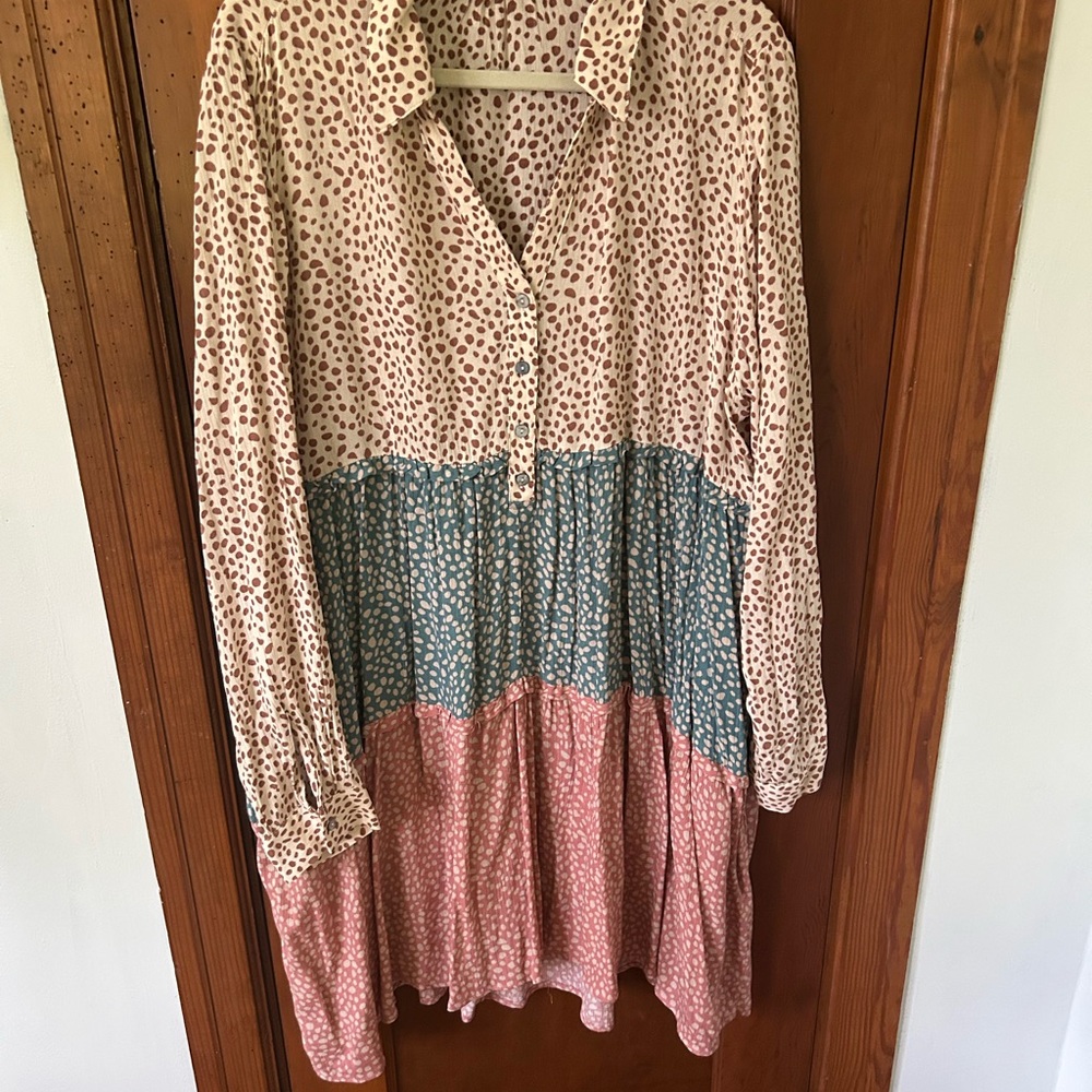 ODDY Cream and Brown Polka Dot Blouse